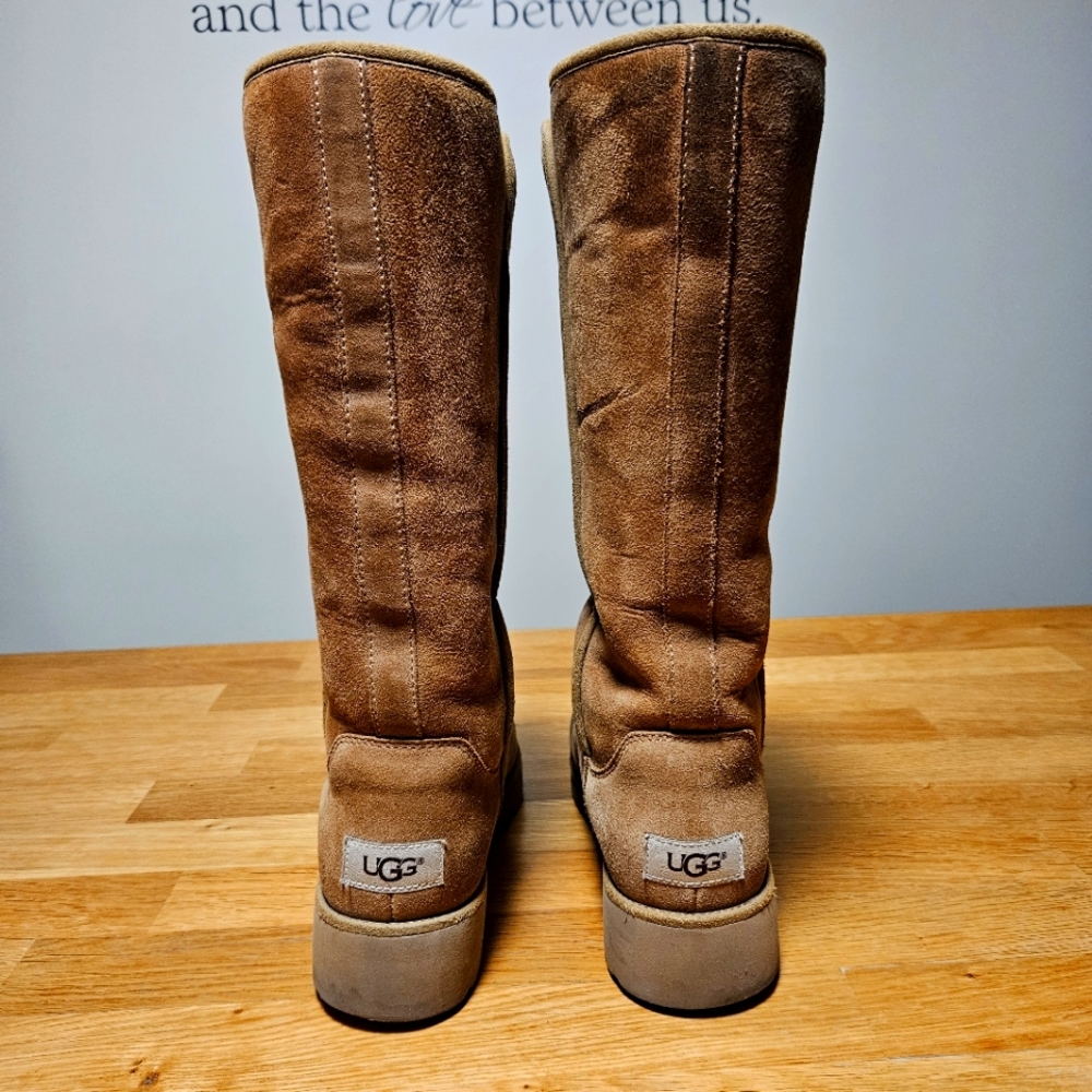 Ugg Kara Chestnut Demi Wedge Classic Tall And Slim Boots Twinface And Suede View 2